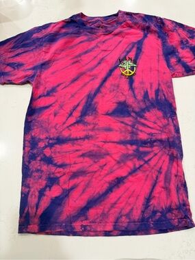 Vans Pink & Purple Tie-Dye Short Sleeve Tee with Peace Logo